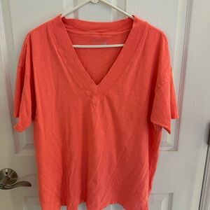 Aerie Coral Crew Neck Top